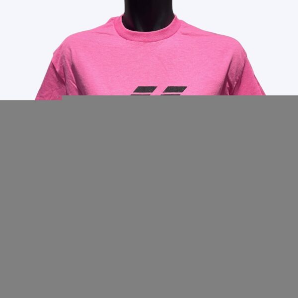 Pink T-shirt with black logo