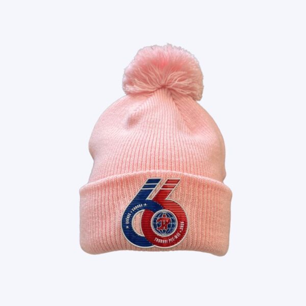Pink pompom toque
